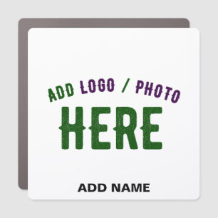 STYLISH MODERN CUSTOMIZABLE WHITE VERIFIED BRANDED CAR MAGNET
