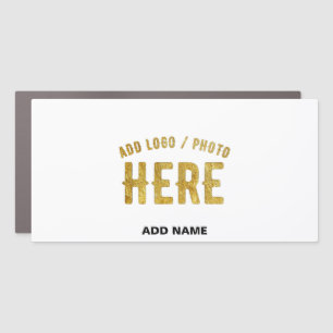 STYLISH MODERN CUSTOMIZABLE WHITE VERIFIED BRANDED CAR MAGNET
