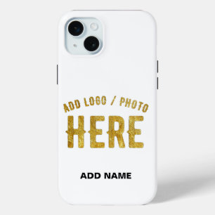 STYLISH MODERN CUSTOMIZABLE WHITE VERIFIED BRANDED iPhone 15 PLUS CASE
