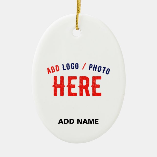 STYLISH MODERN CUSTOMIZABLE WHITE VERIFIED BRANDED CERAMIC ORNAMENT (Front)