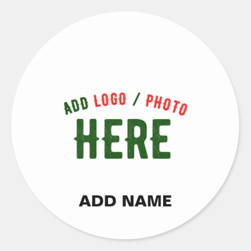 STYLISH MODERN CUSTOMIZABLE WHITE VERIFIED BRANDED CLASSIC ROUND STICKER