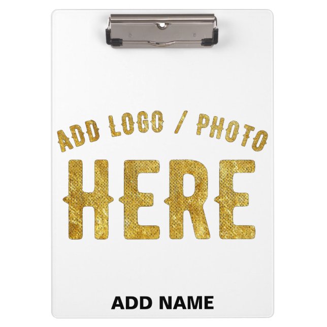 STYLISH MODERN CUSTOMIZABLE WHITE VERIFIED BRANDED CLIPBOARD (Front)