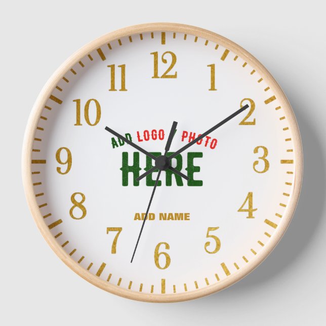 STYLISH MODERN CUSTOMIZABLE WHITE VERIFIED BRANDED CLOCK (Front)
