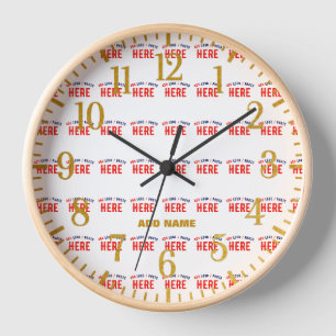 STYLISH MODERN CUSTOMIZABLE WHITE VERIFIED BRANDED CLOCK