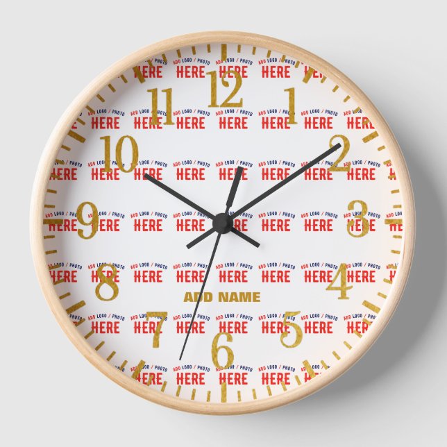 STYLISH MODERN CUSTOMIZABLE WHITE VERIFIED BRANDED CLOCK (Front)