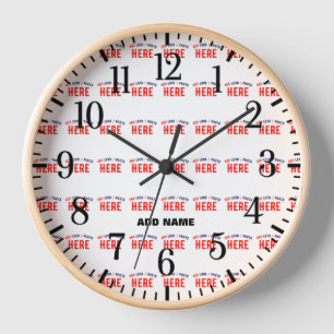 STYLISH MODERN CUSTOMIZABLE WHITE VERIFIED BRANDED CLOCK