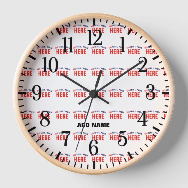 STYLISH MODERN CUSTOMIZABLE WHITE VERIFIED BRANDED CLOCK (Front)