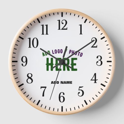 STYLISH MODERN CUSTOMIZABLE WHITE VERIFIED BRANDED CLOCK