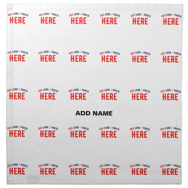 STYLISH MODERN CUSTOMIZABLE WHITE VERIFIED BRANDED CLOTH NAPKIN (Front)