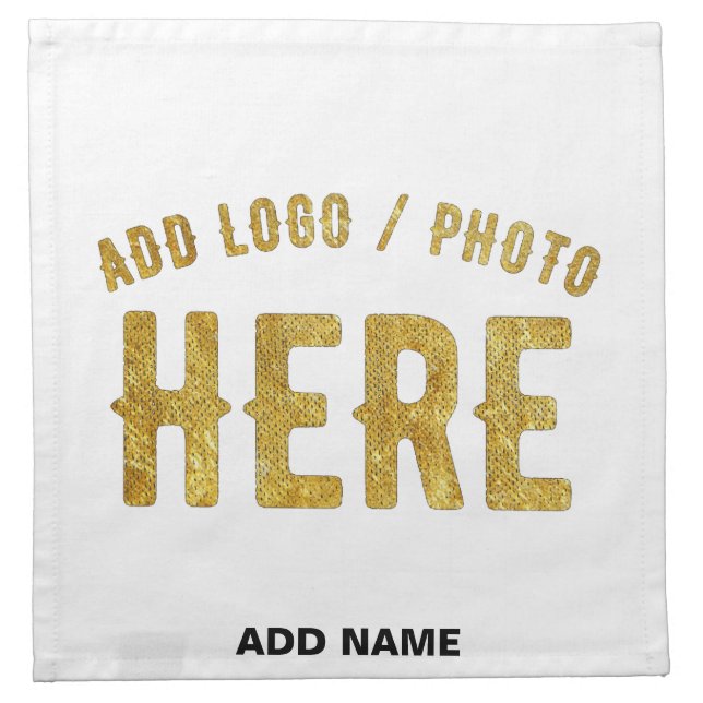 STYLISH MODERN CUSTOMIZABLE WHITE VERIFIED BRANDED CLOTH NAPKIN (Front)