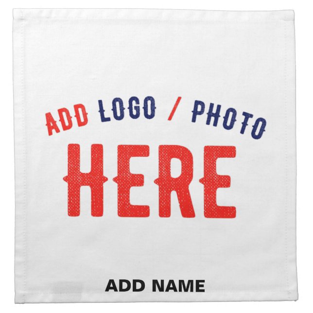 STYLISH MODERN CUSTOMIZABLE WHITE VERIFIED BRANDED CLOTH NAPKIN (Front)