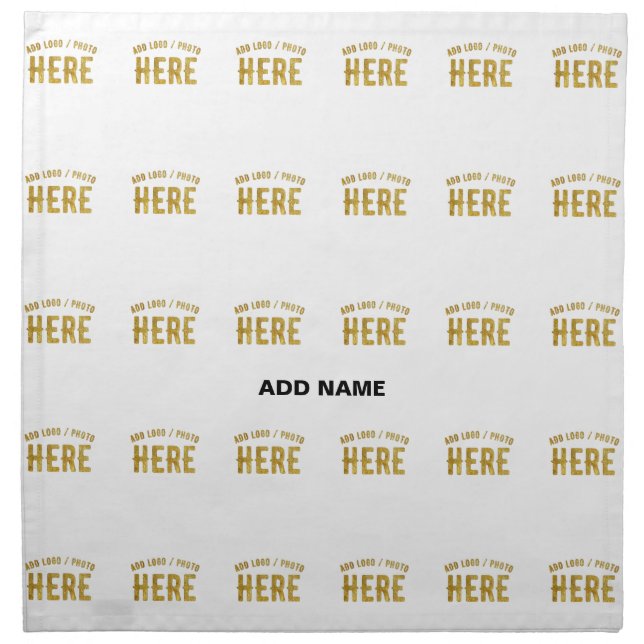 STYLISH MODERN CUSTOMIZABLE WHITE VERIFIED BRANDED CLOTH NAPKIN (Front)