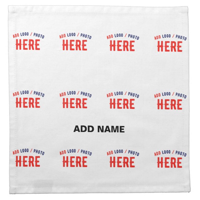 STYLISH MODERN CUSTOMIZABLE WHITE VERIFIED BRANDED CLOTH NAPKIN (Front)