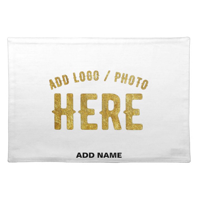 STYLISH MODERN CUSTOMIZABLE WHITE VERIFIED BRANDED CLOTH PLACEMAT (Front)