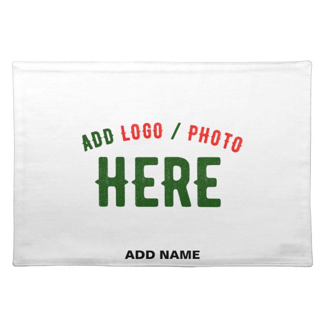 STYLISH MODERN CUSTOMIZABLE WHITE VERIFIED BRANDED CLOTH PLACEMAT (Front)