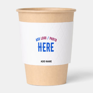 STYLISH MODERN CUSTOMIZABLE WHITE VERIFIED BRANDED COFFEE CUP SLEEVE
