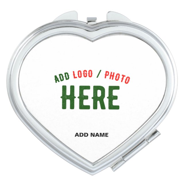 STYLISH MODERN CUSTOMIZABLE WHITE VERIFIED BRANDED COMPACT MIRROR (Front)