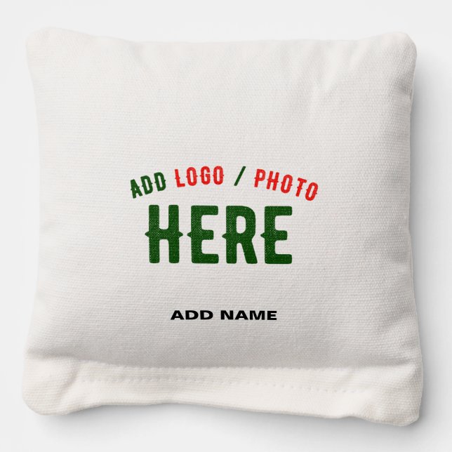 STYLISH MODERN CUSTOMIZABLE WHITE VERIFIED BRANDED CORNHOLE BAGS (Front)