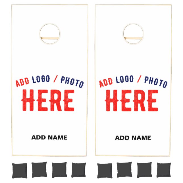STYLISH MODERN CUSTOMIZABLE WHITE VERIFIED BRANDED CORNHOLE SET (Set)