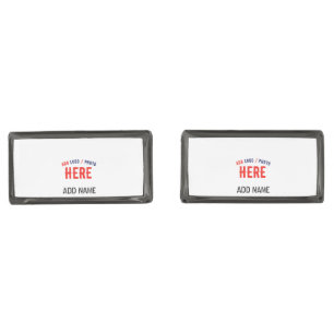 STYLISH MODERN CUSTOMIZABLE WHITE VERIFIED BRANDED CUFFLINKS