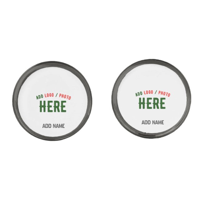 STYLISH MODERN CUSTOMIZABLE WHITE VERIFIED BRANDED CUFFLINKS (Front)