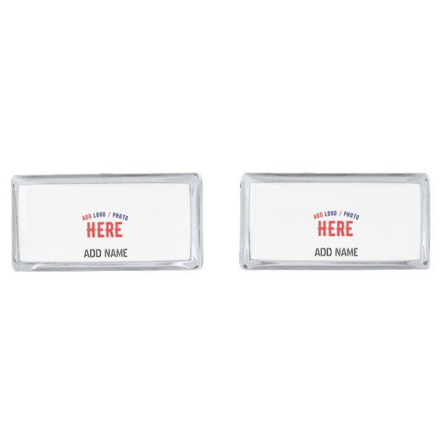 STYLISH MODERN CUSTOMIZABLE WHITE VERIFIED BRANDED CUFFLINKS (Front)