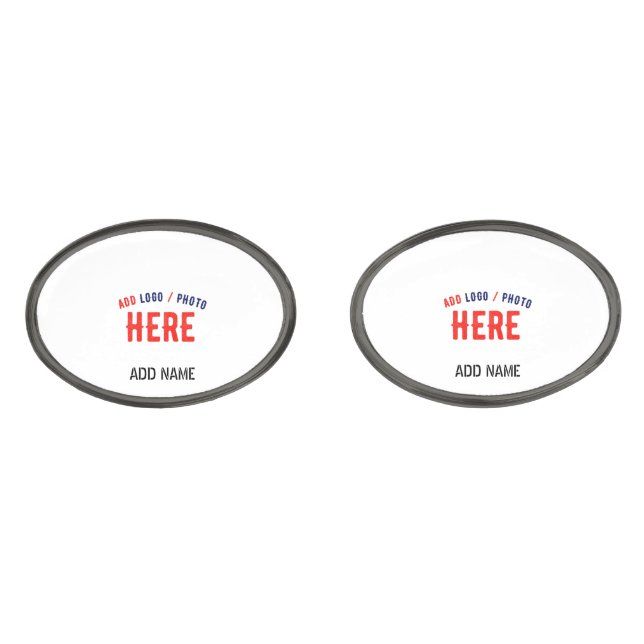 STYLISH MODERN CUSTOMIZABLE WHITE VERIFIED BRANDED CUFFLINKS (Front)