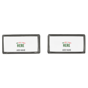 STYLISH MODERN CUSTOMIZABLE WHITE VERIFIED BRANDED CUFFLINKS