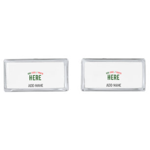 STYLISH MODERN CUSTOMIZABLE WHITE VERIFIED BRANDED CUFFLINKS
