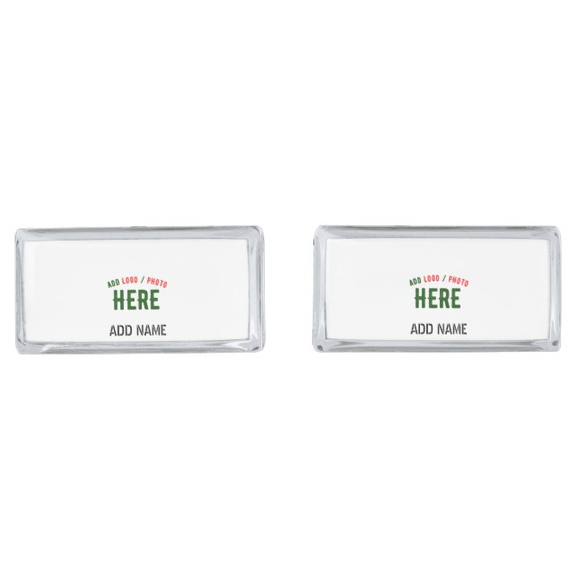 STYLISH MODERN CUSTOMIZABLE WHITE VERIFIED BRANDED CUFFLINKS (Front)