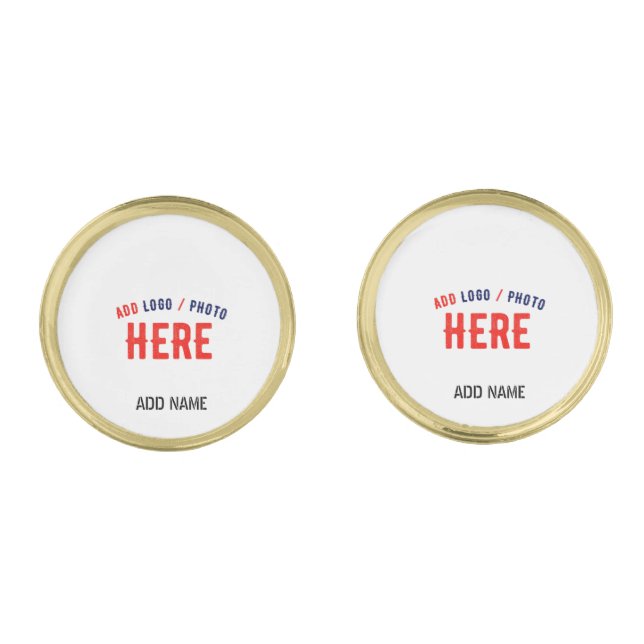 STYLISH MODERN CUSTOMIZABLE WHITE VERIFIED BRANDED CUFFLINKS (Front)
