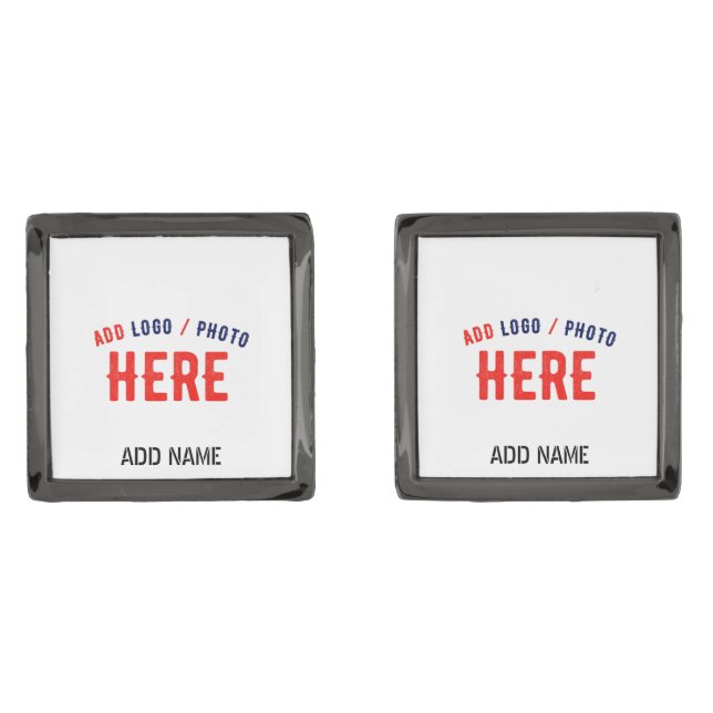 STYLISH MODERN CUSTOMIZABLE WHITE VERIFIED BRANDED CUFFLINKS (Front)