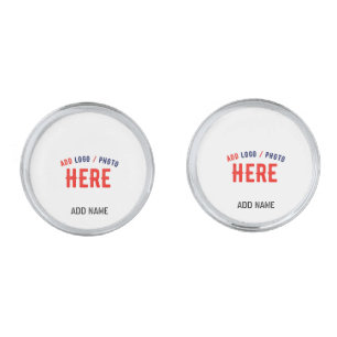 STYLISH MODERN CUSTOMIZABLE WHITE VERIFIED BRANDED CUFFLINKS