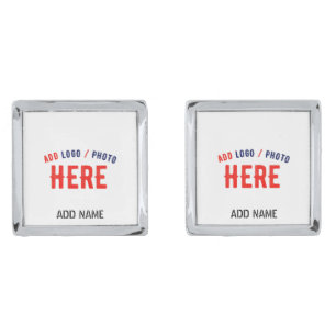 STYLISH MODERN CUSTOMIZABLE WHITE VERIFIED BRANDED CUFFLINKS