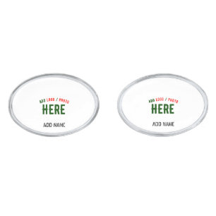 STYLISH MODERN CUSTOMIZABLE WHITE VERIFIED BRANDED CUFFLINKS