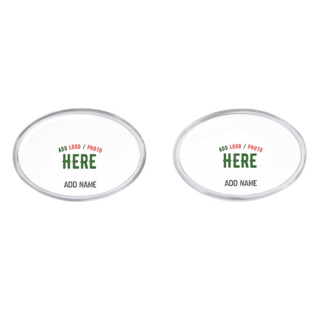 STYLISH MODERN CUSTOMIZABLE WHITE VERIFIED BRANDED CUFFLINKS (Front)
