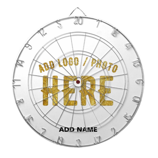 STYLISH MODERN CUSTOMIZABLE WHITE VERIFIED BRANDED DART BOARD (Front)