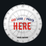 STYLISH MODERN CUSTOMIZABLE WHITE VERIFIED BRANDED DART BOARD<br><div class="desc">THIS IS A DESIGN FITTING FOR EVERYONE.YOU CAN CHANGE, RESIZE OR ADD LOGO, PHOTO, TEXT AND COLOURS THE WAY YOU LIKE.THANK YOU.</div>