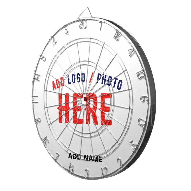 STYLISH MODERN CUSTOMIZABLE WHITE VERIFIED BRANDED DART BOARD (Front Right)