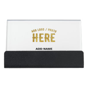 STYLISH MODERN CUSTOMIZABLE WHITE VERIFIED BRANDED DESK BUSINESS CARD HOLDER