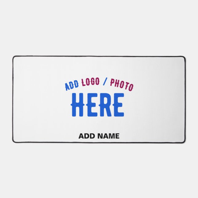 STYLISH MODERN CUSTOMIZABLE WHITE VERIFIED BRANDED DESK MAT (Front)