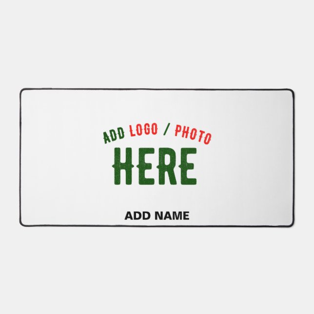 STYLISH MODERN CUSTOMIZABLE WHITE VERIFIED BRANDED DESK MAT (Front)