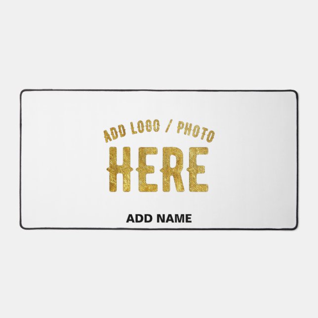 STYLISH MODERN CUSTOMIZABLE WHITE VERIFIED BRANDED DESK MAT (Front)