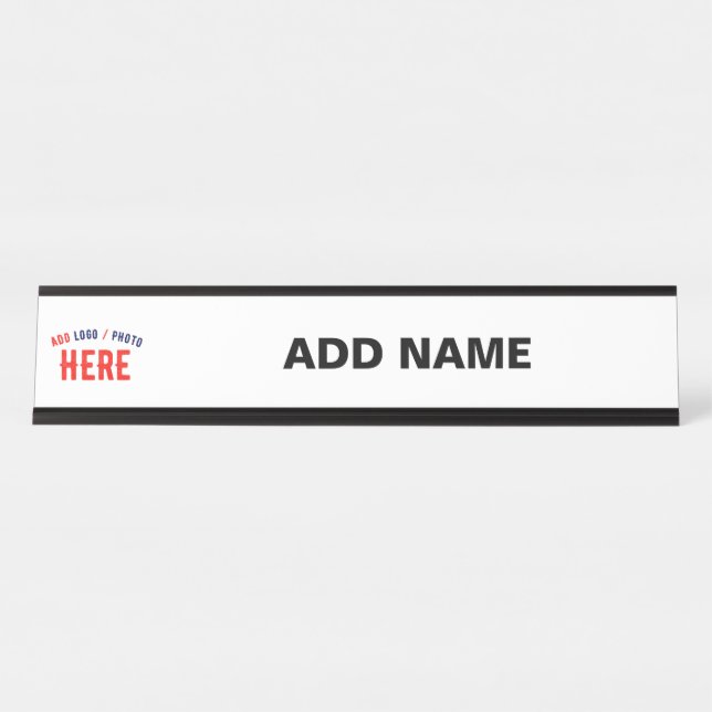 STYLISH MODERN CUSTOMIZABLE WHITE VERIFIED BRANDED DESK NAME PLATE (Front)