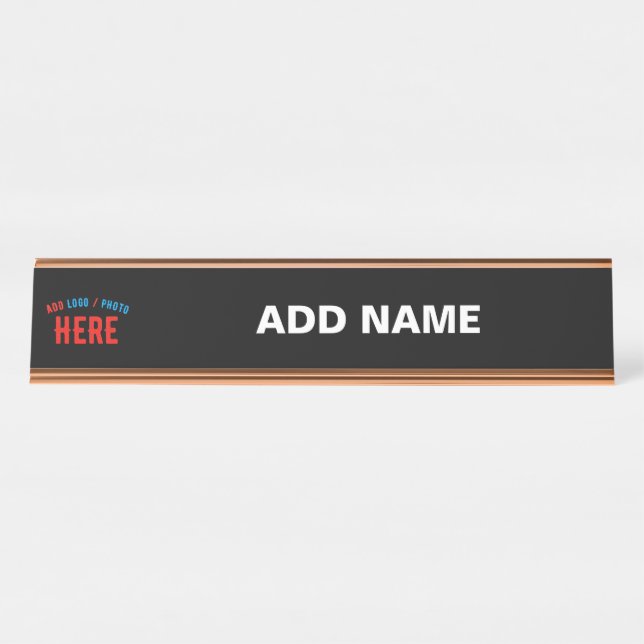 STYLISH MODERN CUSTOMIZABLE WHITE VERIFIED BRANDED DESK NAME PLATE (Front)