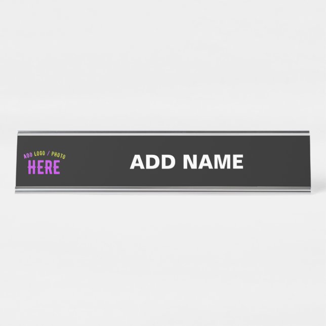 STYLISH MODERN CUSTOMIZABLE WHITE VERIFIED BRANDED DESK NAME PLATE (Front)