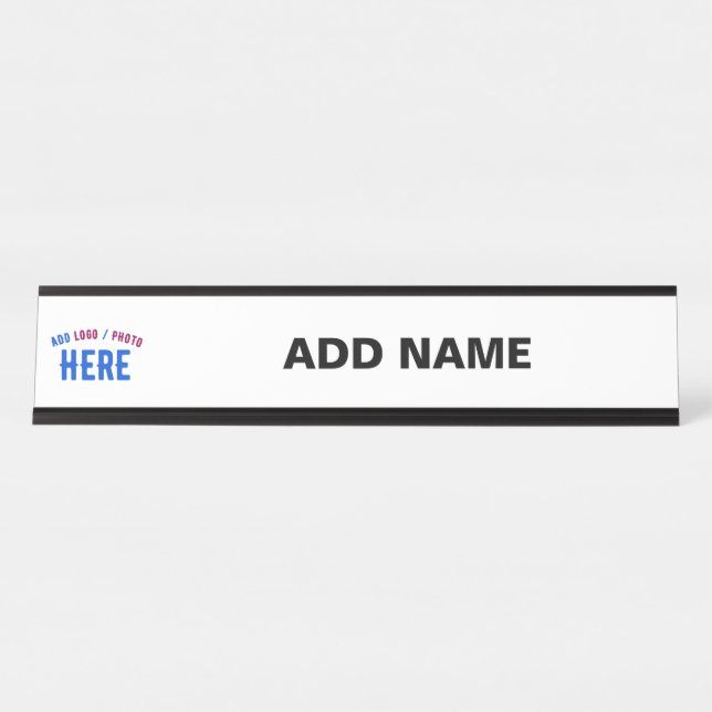 STYLISH MODERN CUSTOMIZABLE WHITE VERIFIED BRANDED DESK NAME PLATE (Front)