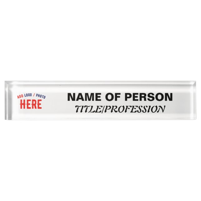 STYLISH MODERN CUSTOMIZABLE WHITE VERIFIED BRANDED DESK NAME PLATE (Front)