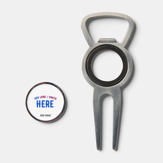 STYLISH MODERN CUSTOMIZABLE WHITE VERIFIED BRANDED DIVOT TOOL (Front (Open))