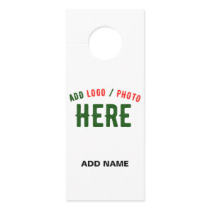 STYLISH MODERN CUSTOMIZABLE WHITE VERIFIED BRANDED DOOR HANGER